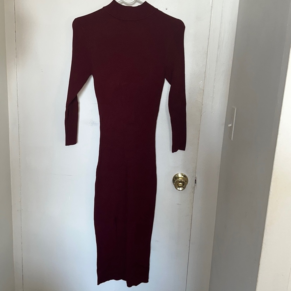 Forever21 Burgundy Sweater Dress in the Size M